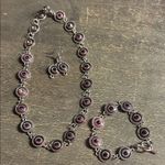 Matching Set Silver Red & Purple Jewelry Set Photo 0