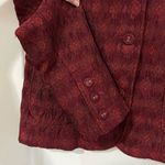 Alfani  Deep Red Women's Blazer Sz 14 Textured Silky Fabric Lined Photo 3
