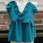 Romeo + Juliet Couture  turquoise ruffled crop top with lace up back / M … Photo 2