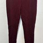 Daniel CREMIEUX Burgundy Maroon Skinny Fitted Pull On Pants size Extra Small Red Photo 0