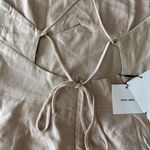 ZARA Beige Linen Dress With Slit Detail And Strappy Open Back From Italy Photo 6