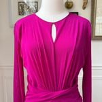 Fuzzi Italy Magenta Fuchsia Fluid Mesh Tulle Midi Long Sleeve Dress $450 20 Pink Size undefined Photo 0