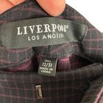Liverpool Jeans Company Liverpool NWT Black Burgundy Checkered High Rise Straight Leg Trousers 12 Tall Photo 6
