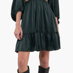 Blu Pepper  Dark Green Long Sleeve Dress Photo 0