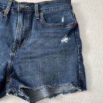 Levi's  High Rise Shorts Women's 29‎ Raw Hem Distressed Light Blue Wash Photo 3