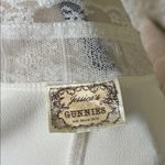 Gunne Sax Vtg 80’s Gunnies cream satin sheer lace Victorian button down feminine blouse M Photo 10