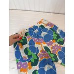 ZARA Pajama Style Floral Printed Trouser Pants Blue Orange High Waist Size XS Photo 5