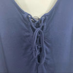 4SI3NNA Lace Up Bodysuit in Navy Blue Size Large Photo 6