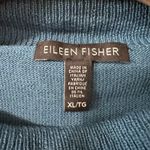 Eileen Fisher Eileen Fisher XL Blue 100% Merino Wool Tunic Sweater Cowl Neck Asymmetrical Hem Photo 4