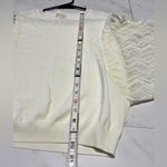 Main Strip Cream Off White Crewneck Sweater with Lace semi sheer sleeves small Photo 6