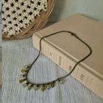 Brown Green Crystal Drop Bead Necklace Vintage “Saratoga” Bohemian Tan Cream Gray Neutral Photo 2