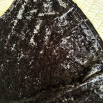 EXPRESS  pull on black crushed velvet holiday goth party mini skater skirt L Photo 3