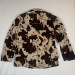 Brown Cow Print Sherpa Quarter Zip Pockets Ladies Sz XL Photo 4