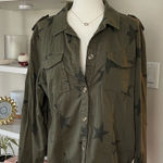 Knox Rose  Green Star Patterned Button-Up Shirt Size XL Photo 0