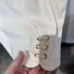 Rafaella ‎ Cream Top Boat Neck Short Sleeve Lace-Up Casual Blouse Photo 5