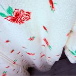 Vintage David brown of California rose floral zip long sleeve pajama house dress White Photo 2