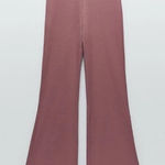 ZARA  ribbed high‎ waist wide leg pants Photo 0