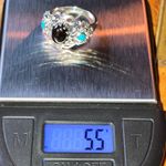 Natural Shungite Sleeping Beauty Turquoise Sterling Silver Ring Size 8 Black Photo 8