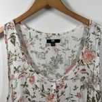 Frye Dress Dress 2XL Plus Size Cream Pink Floral Button Front Midi Botanical Photo 2