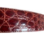 VTG Genuine Caiman Leather Waist Belt Made in Italy Croc Cognac Brown Sz 30 (S) Photo 12