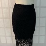 ZARA Basic Black Lace Mid-Length Lined Pencil Fit Skirt Size XS Photo 0