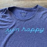 Brooks  Blue Long Sleeve Shirt with 'Run Happy' Text M Photo 1