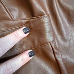 Wildfox Princess Seams Pant Women Small Brown Faux Leather Vegan Pleather Pants Photo 9