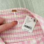 Free People Leilani Cotton Gingham Tube Top Pink/White Sz Medium Photo 3