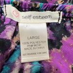 Self Esteem Vintage  Y2K Purple Abstract Print Babydoll Tank Top Fairy Boho Photo 6