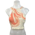 Jaded London  Orange Marble Tie Dye Crew Neck Sleeveless Cut Out Crop Top Size 8 Photo 4