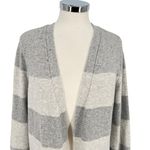 Verve Ami  Striped Open Front Cardigan Gray Light Gray Size Large Photo 2