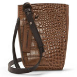 Vince Camuto Brand New  Croco Small Crossbody Mavis Catech Wood Multi Photo 0