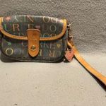 Dooney & Bourke  Signature Wristlet Clutch Bag Canvas Leather Trim Snap Photo 0