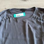 Fortune + Ivy  Dondria Mixed Material Blouse Grey L NWT STITCH FIX Photo 2