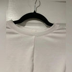 Melrose and Market  White Ribbed Puff Sleeve Twist Front Stretch Crop Top Size S Photo 3