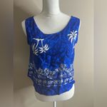 Vintage hibiscus collection Hawaii sleeveless top small Blue Photo 3