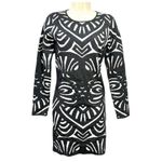 Parker  Aztec‎ Bodycon Stretch Knit Dress
Metallic Dark Gray White Size Small Photo 2