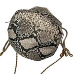 Zimmermann  Snakeskin Print Silk Bucket Pouch Bag Drawstring Gold Chain Strap Photo 2
