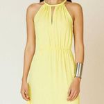 BCBGMAXAZRIA Keelie Keyhole-front Halter Dress M Lemongrass Size S Photo 0