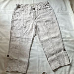 Sigrid Olsen  Light Gray Linen Capris Photo 0