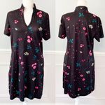 Callaway Golf Dress Opti Dri Women's Black Floral Short Sleeveless Sz L Photo 1