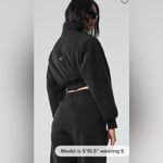 Alo Yoga NWT Polar Fleece Cropped Wintry Mix Full Zip Jacket Black Size S Photo 2