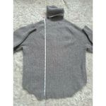 Saks 5th Avenue Saks Fifth Avenue Small Gray Cashmere Boxy Waffle Knit Turtleneck Sweater Photo 7