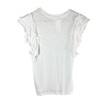 Goldie Celeste Ruffled Sleeve Pima Cotton Pullover Top White Large Lightweight Photo 1