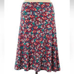 LuLaRoe Azure A-Line Floral Midi Skirt Disney Beauty & The Beast Roses Size S Photo 1