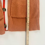 Aerie Varsity Oversize Letterman Knit Cardigan Orange Pocket Sweater Size S/P Photo 4