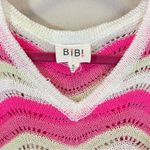 BiBi Pink Pointelle Slouchy‎ Beachy Short Sleeve Knit Top Size Small Photo 2