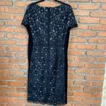 DKNY  Lace Short Sleeve V-Neck Sheath Midi Dress Black Gray‎ - Size 12 Photo 1