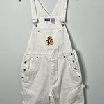 Disney  Vintage White Denim Winnie the Pooh Overall Shorts Photo 0