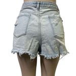 Gogo Jeans High Rise Light Wash Distressed Ripped Blue Jean Shorts 33 Juniors 17 Photo 2